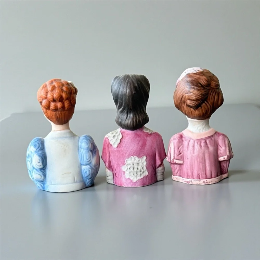 Avon Fashion Silhouettes Porcelain Thimbles Set of 3 Vintage Original - Picture 2 of 5